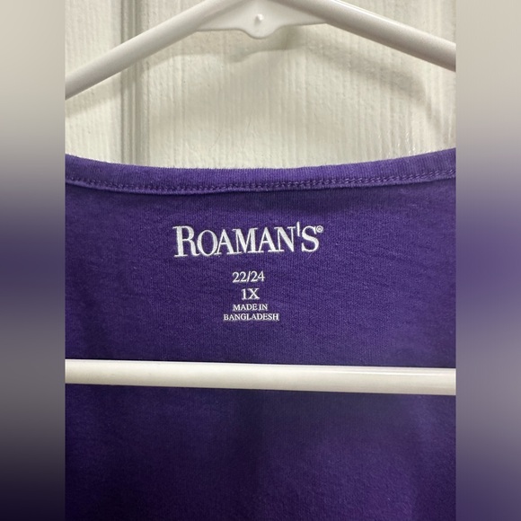 ROAMAN’S 1X 22/24, purple top plus size.  New, washed and never worn. - Picture 3 of 6